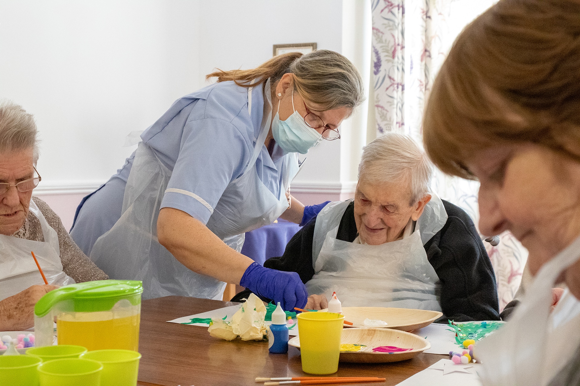 Residents at Basildon-based care home Cameron House enjoying a craft activity.