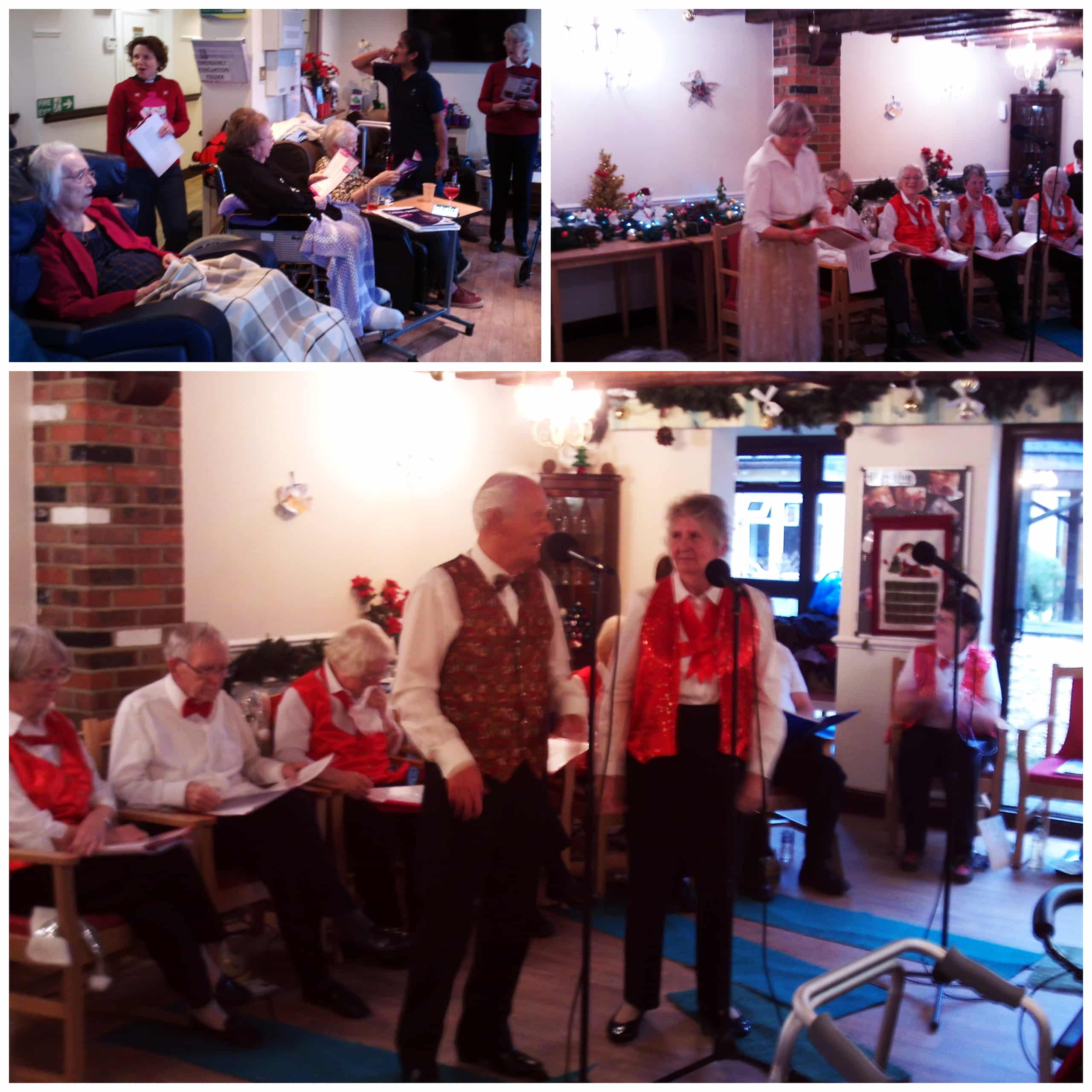 The Greatstone Seniors and the Bridge Choir perform Christmas shows for the residents of Highfield Care Home in Canterbury.