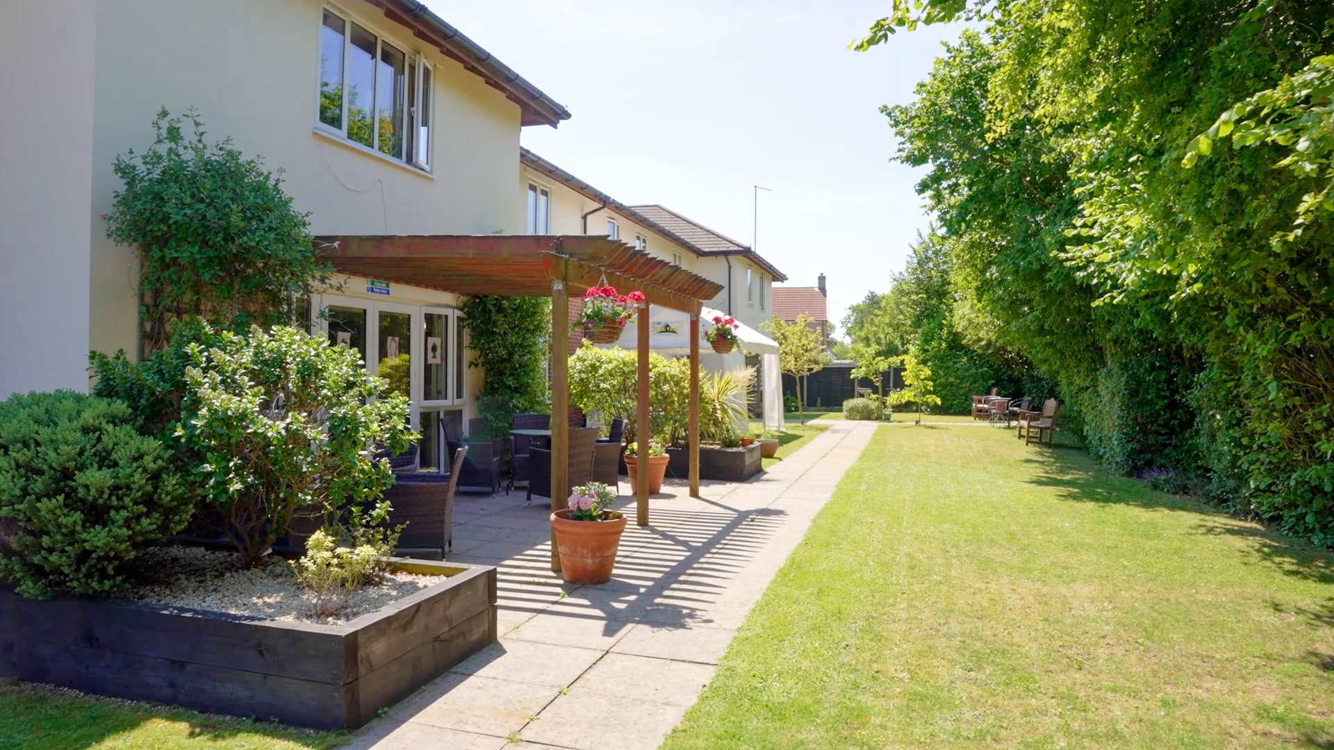 A view of the whole garden at Lily House Care Home in Ely.