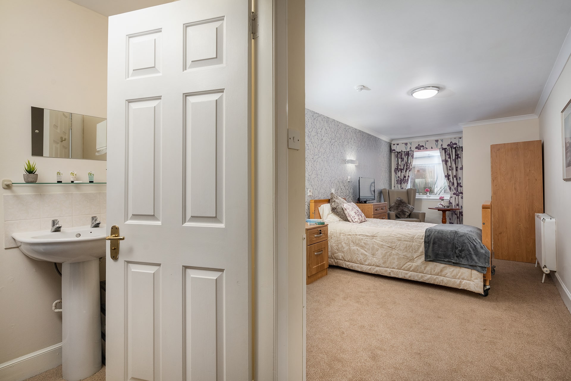 A newly decorated bedroom at Muirton House Care Home in Blairgowrie.