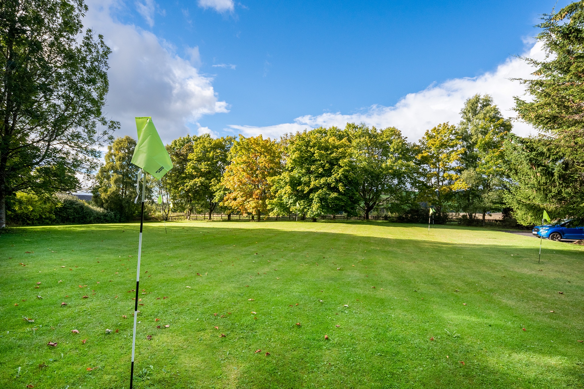 The front lawn and putting green at Muirton House Care Home.