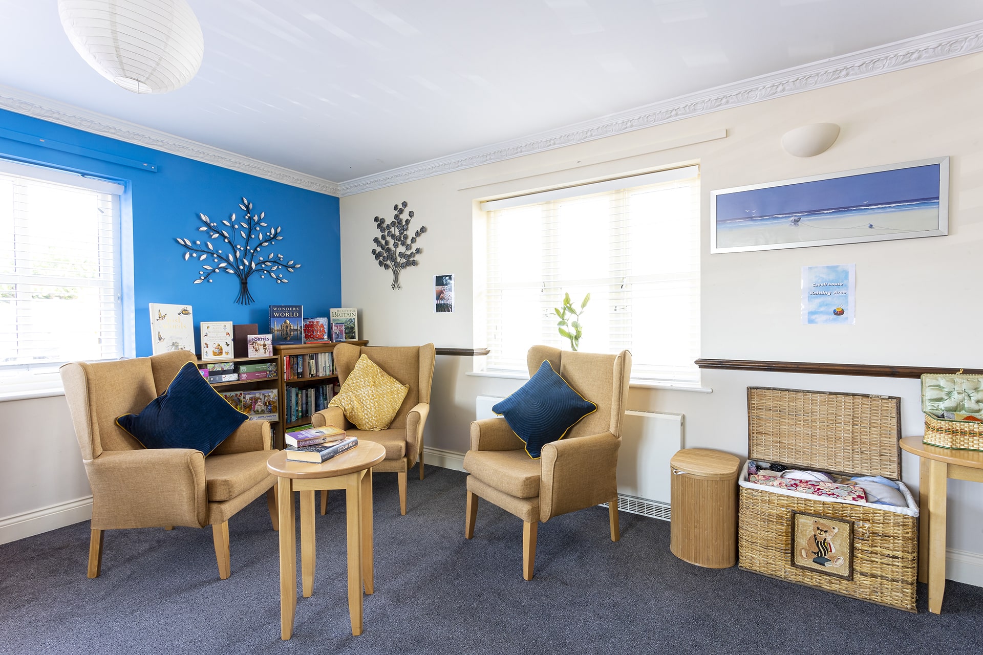 Activities lounge at Cavell House Care Home in Shoreham-by-Sea.