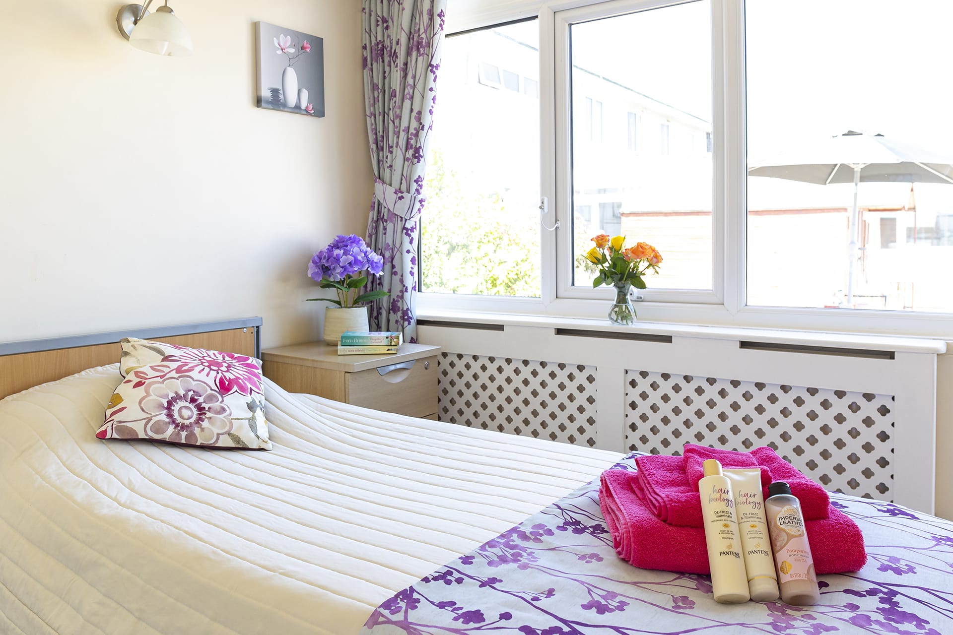 Garden view bedroom at Cavell House Care Home in Shoreham-by-Sea.