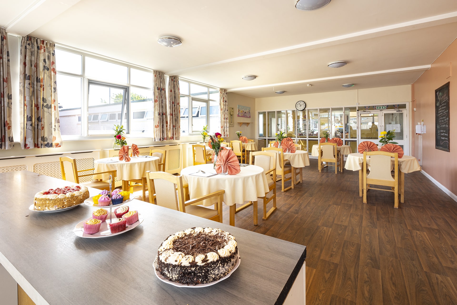 Dining room at Cavell House Care Home in Shoreham-by-Sea.