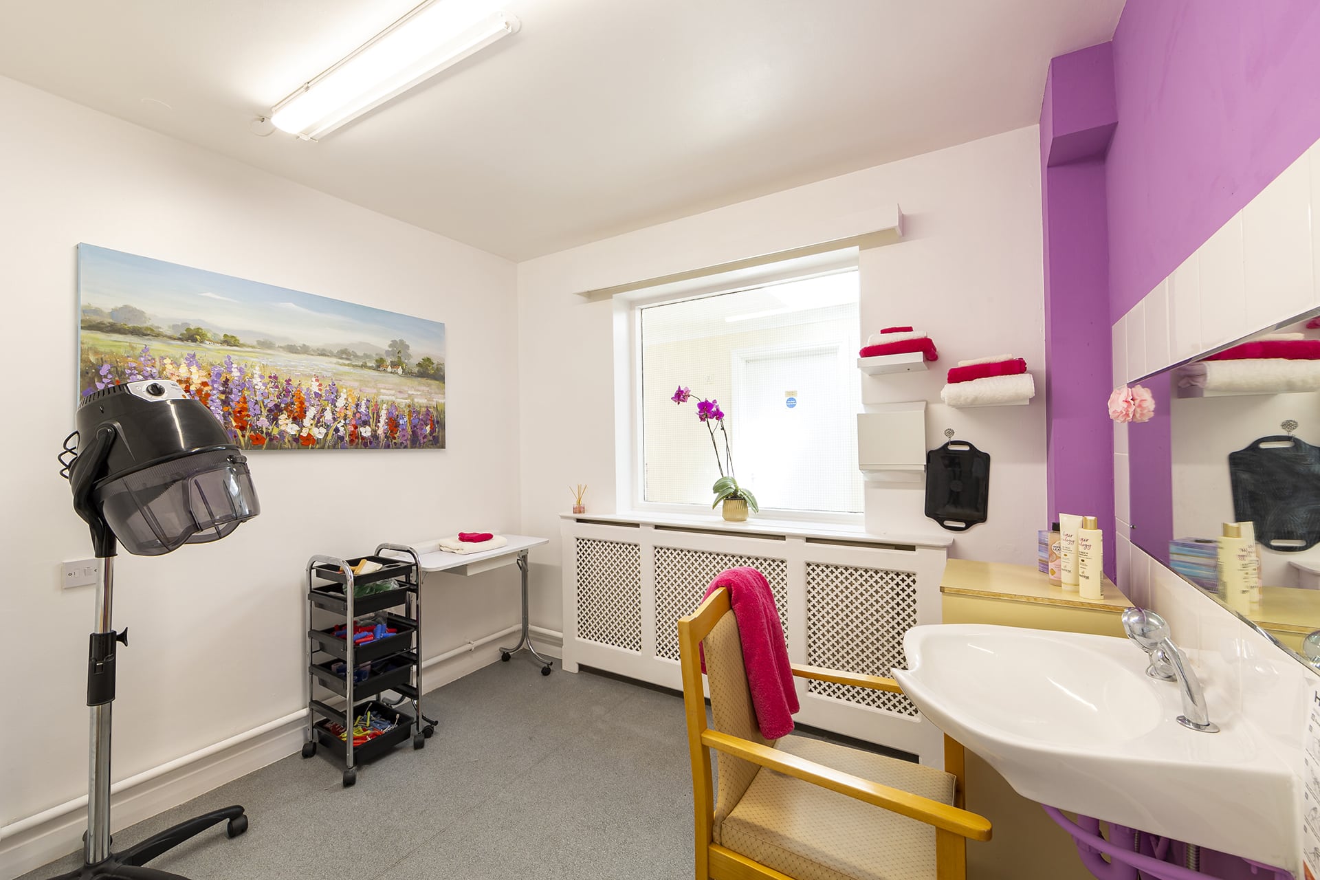 Hair salon at Cavell House Care Home in Shoreham-by-Sea.