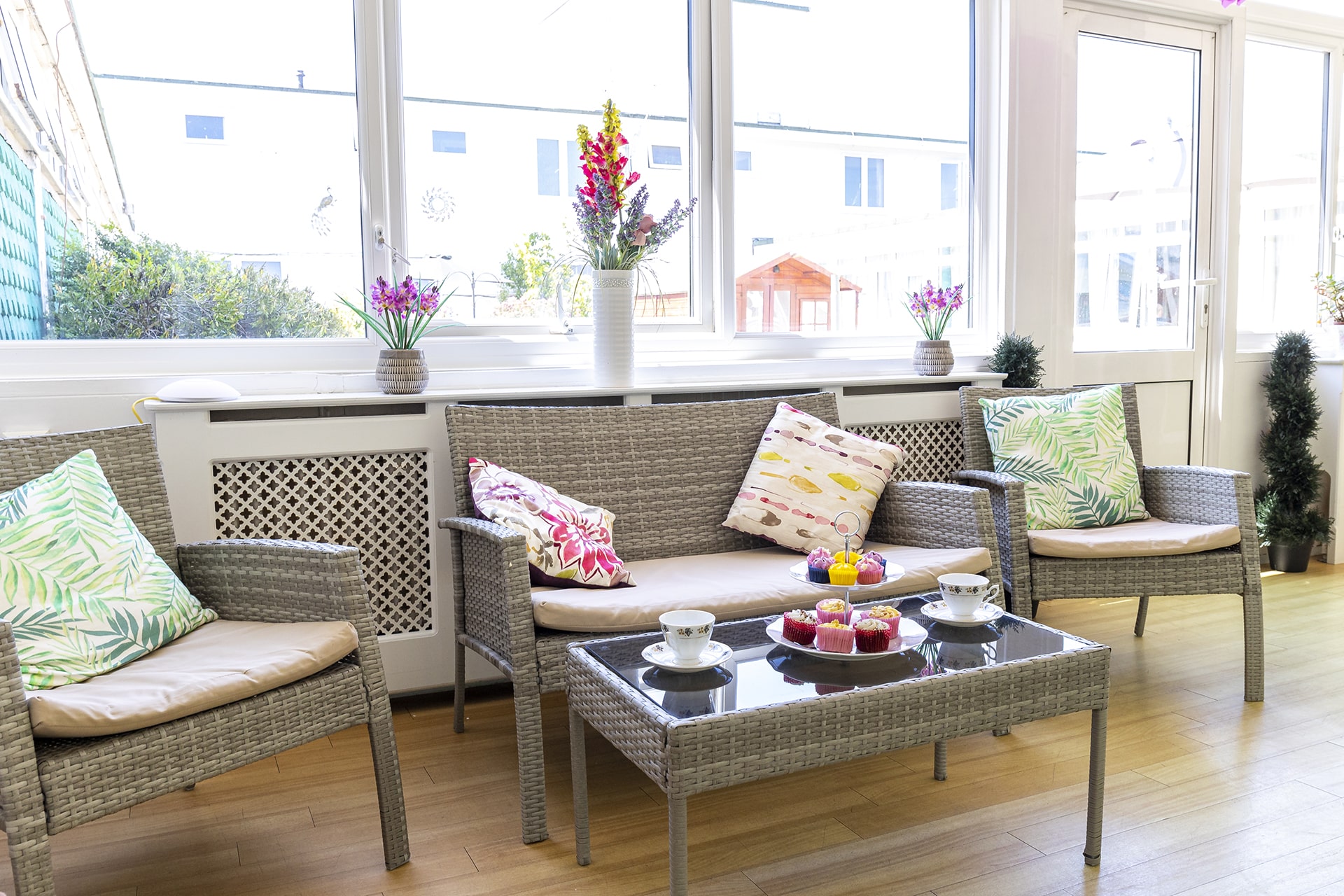 Sun room at Cavell House Care Home in Shoreham-by-Sea.