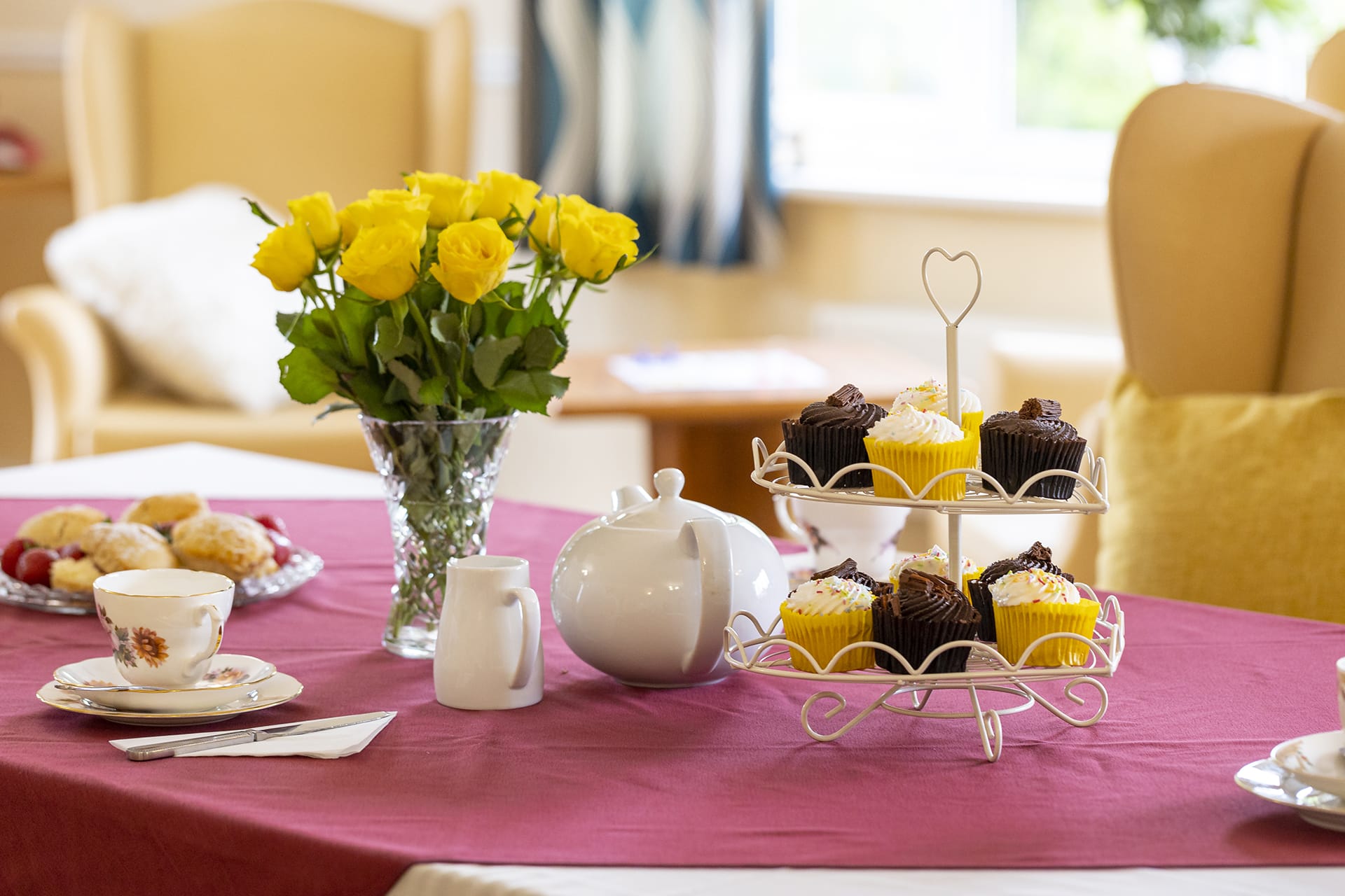 A delicious afternoon tea with home-baked scones at Lily House Care Home in Ely.