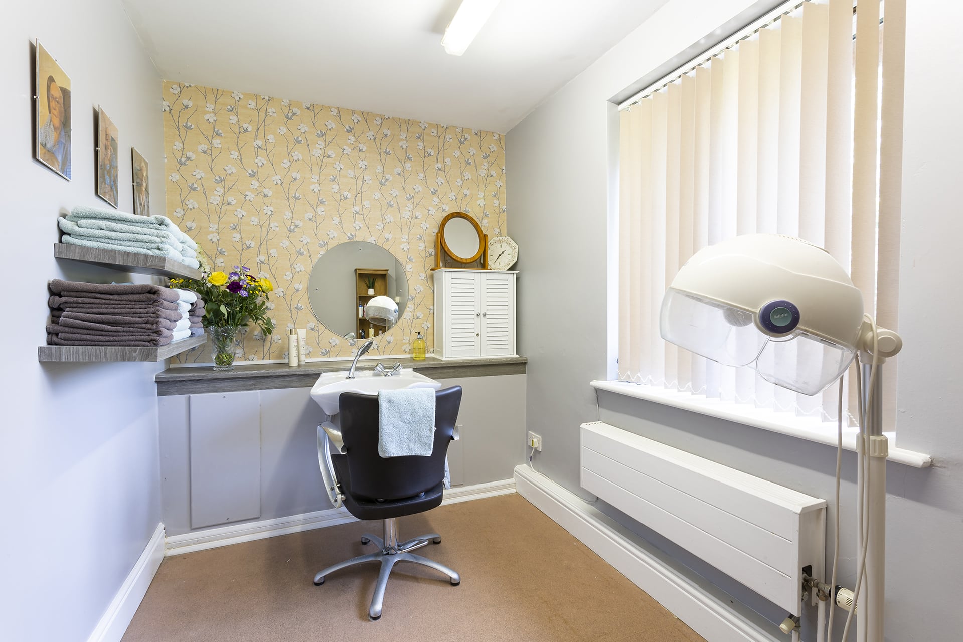The hair salon at Lily House Care Home in Ely.