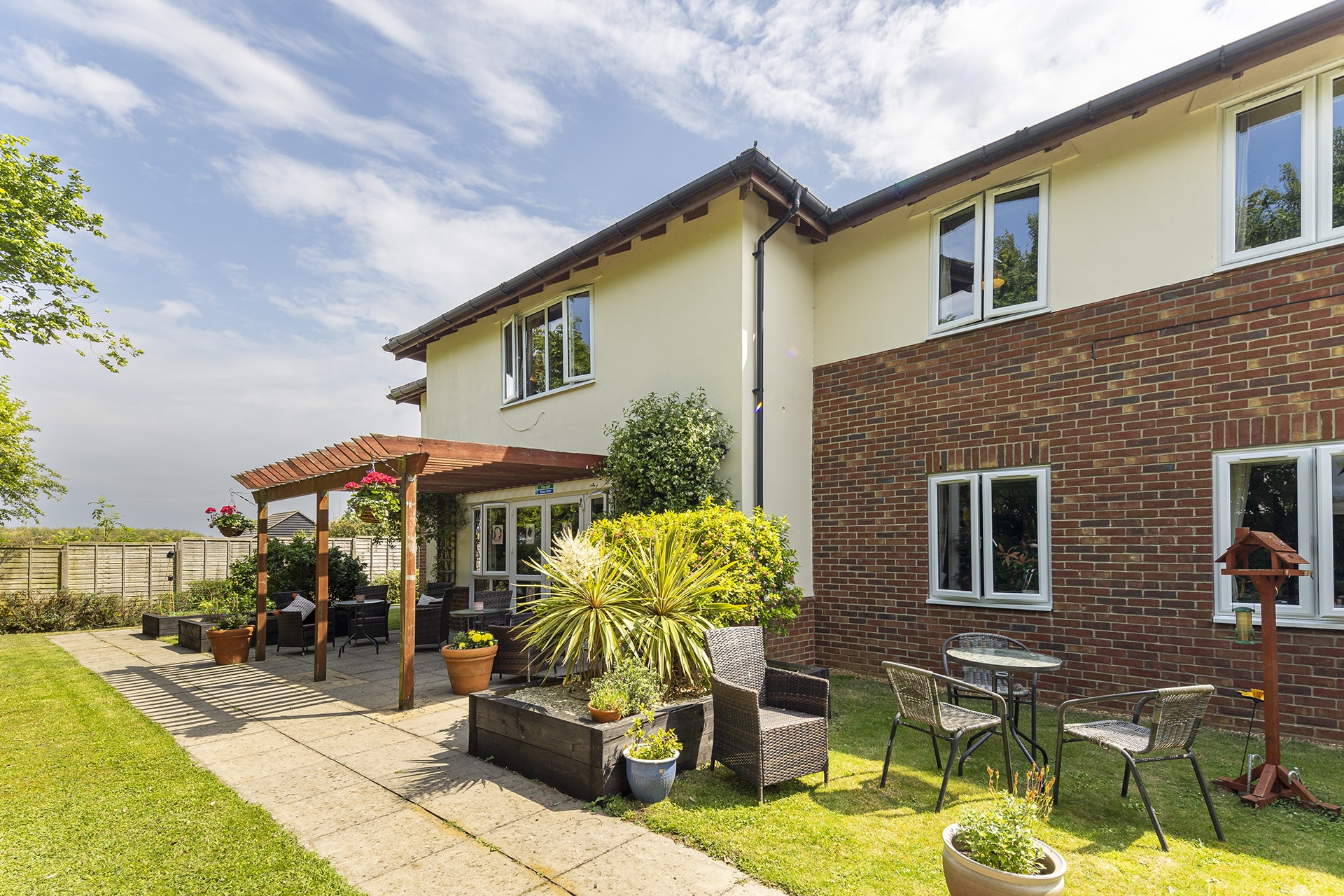 The garden at Lily House Care Home in Ely.