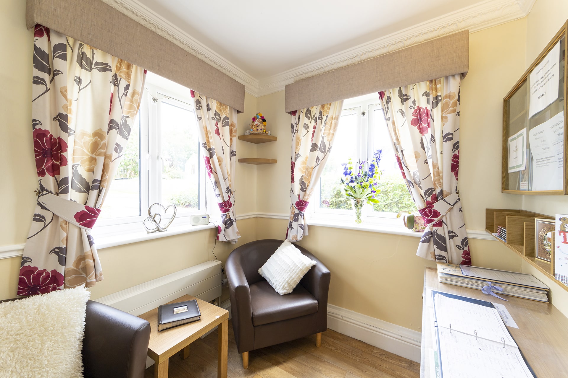 The welcoming reception area at Lily House Care Home in Ely.