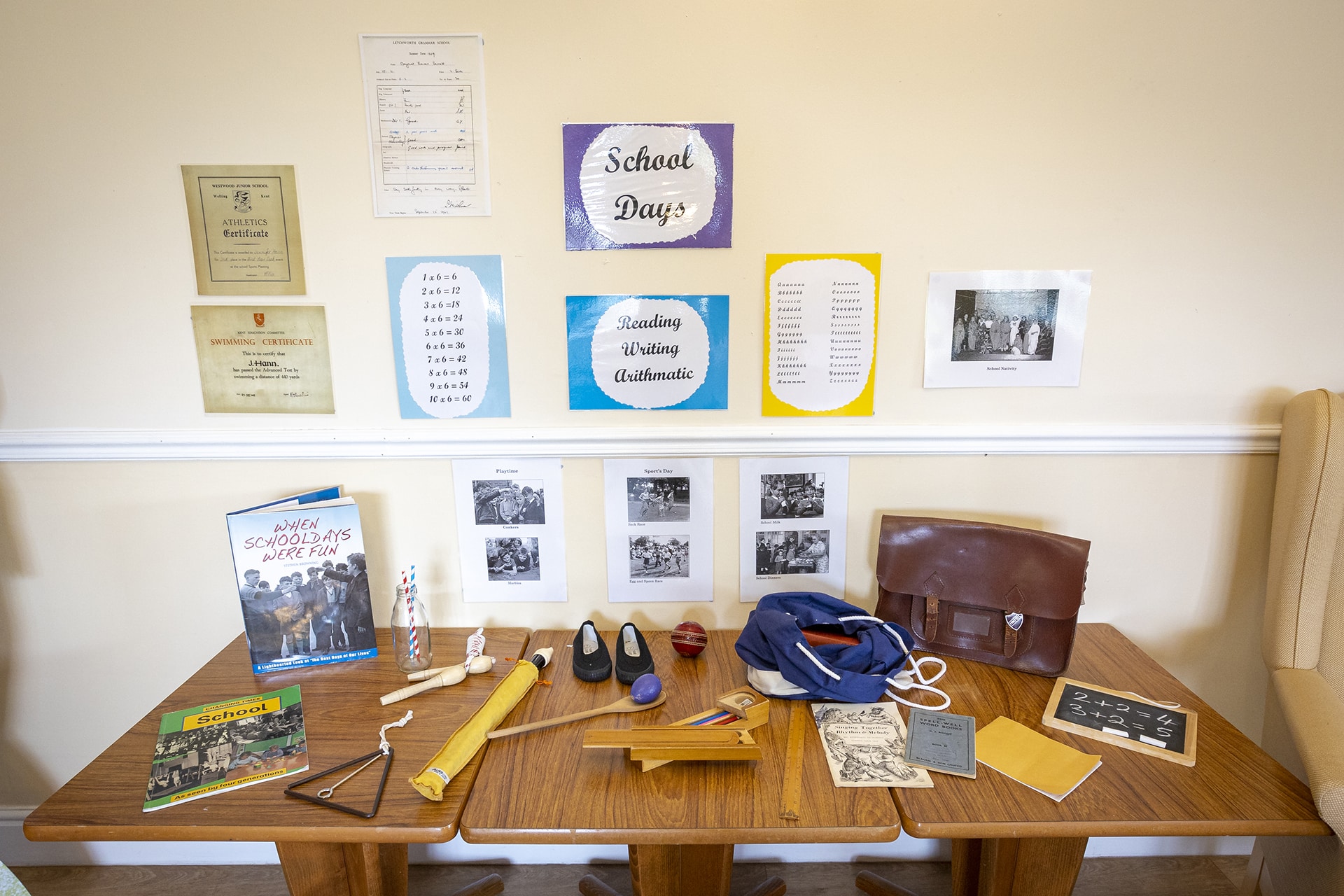 Reminiscence items at Lily House Care Home in Ely.