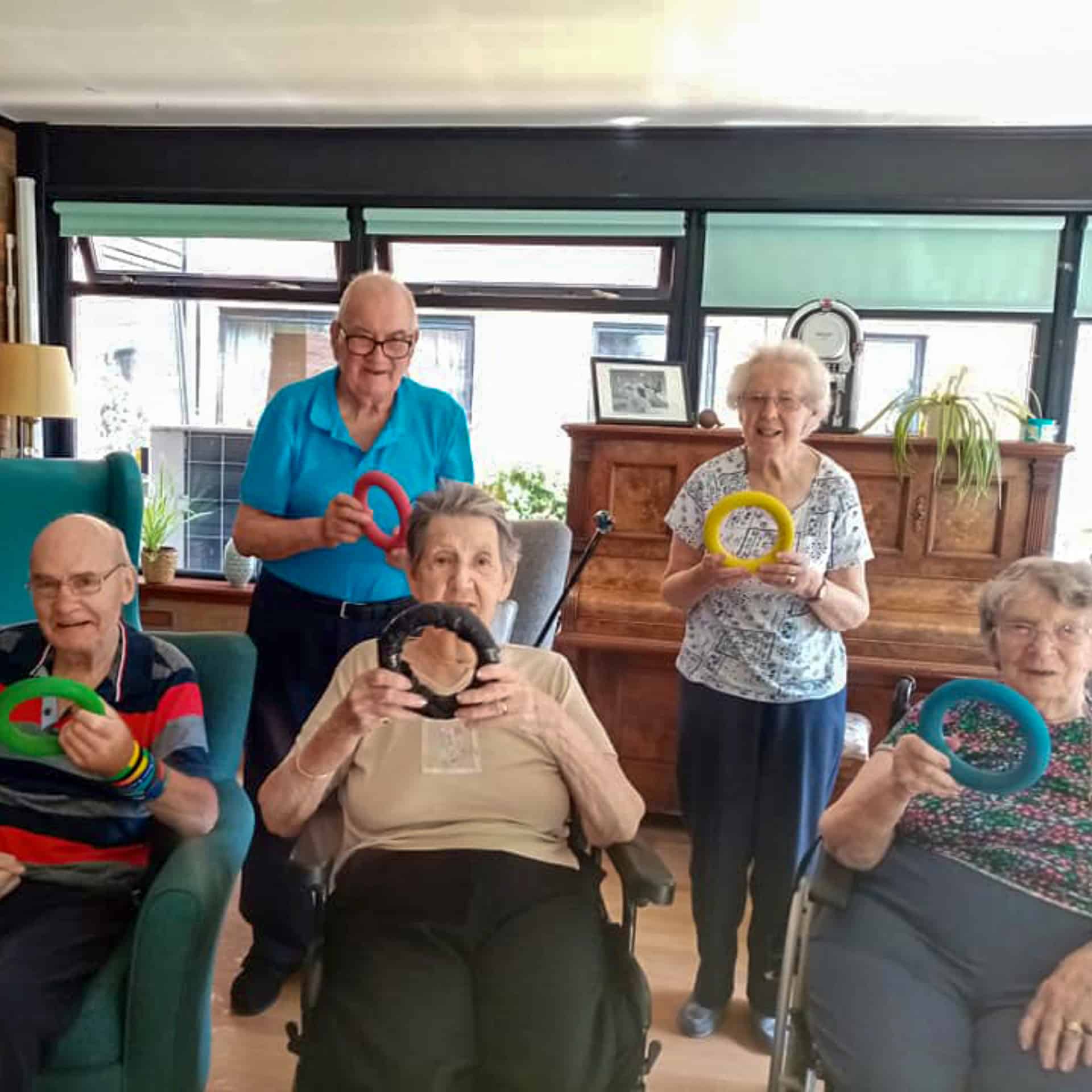 Residents of East Renfrewshire care home Eastwood Court ready for their 'Eastwood Games'.