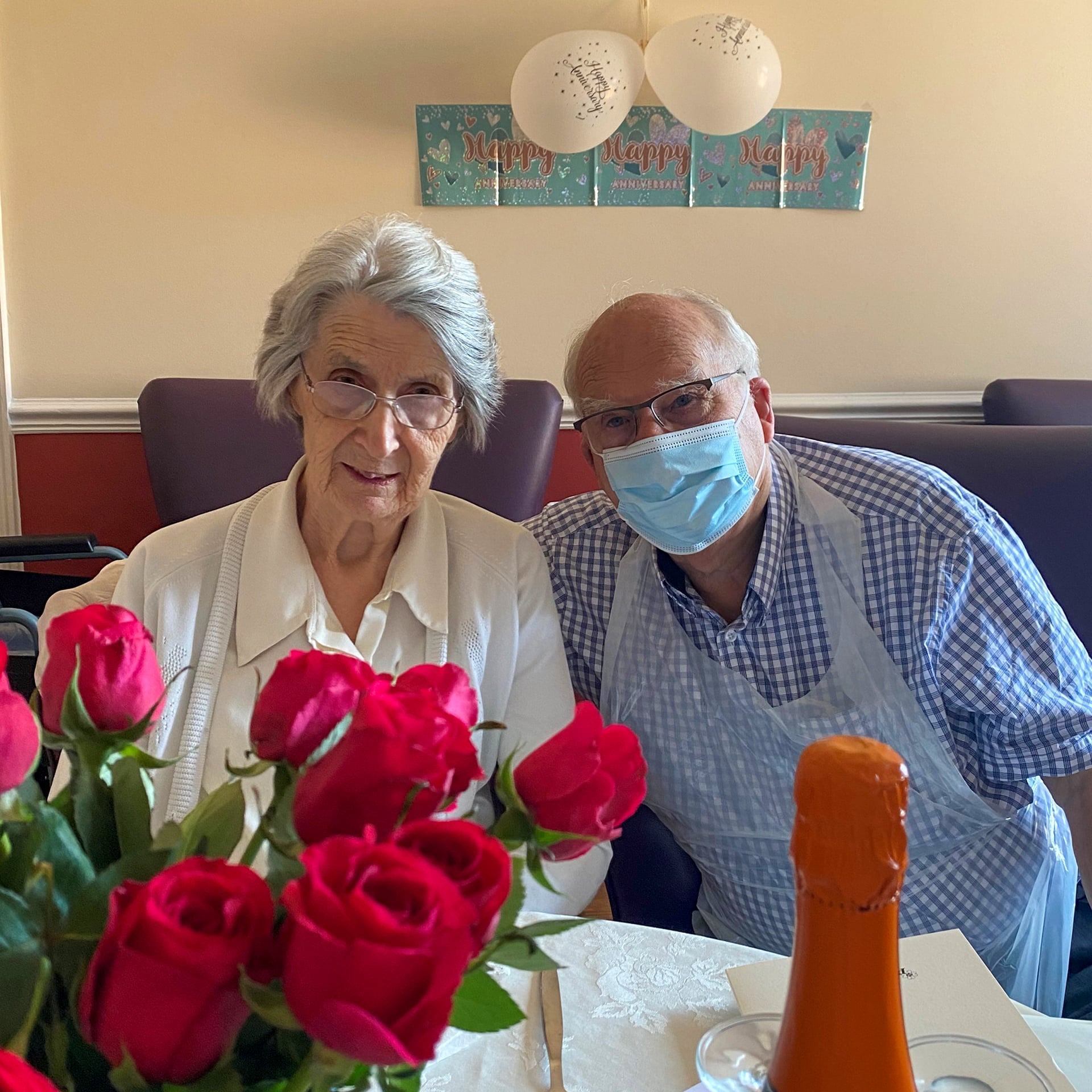 John and Sheila Chilvers celebrating their 65th wedding anniversary at Briar House Care Home in Kings Lynn.