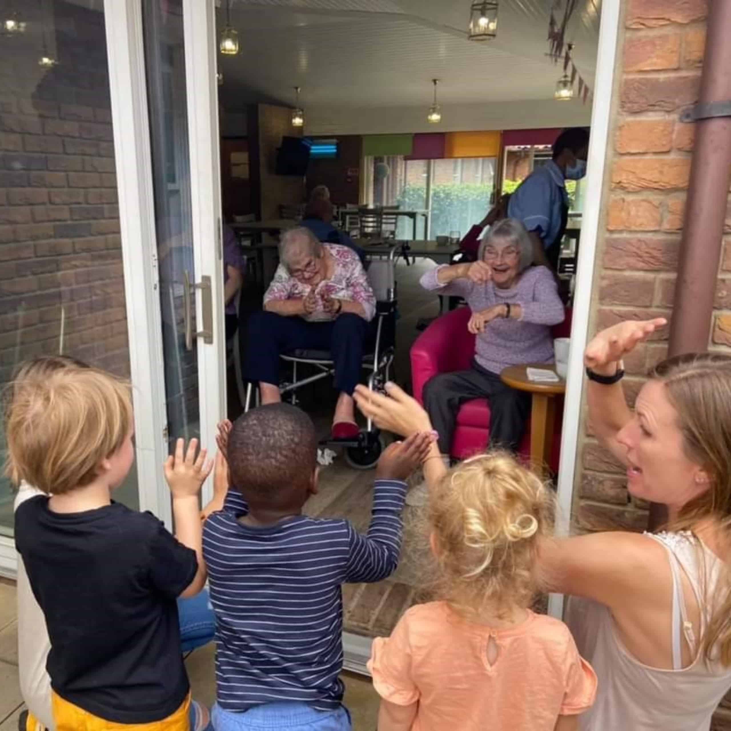 Badgers Wood's Little Visitors return to visit residents at the home near Norwich.