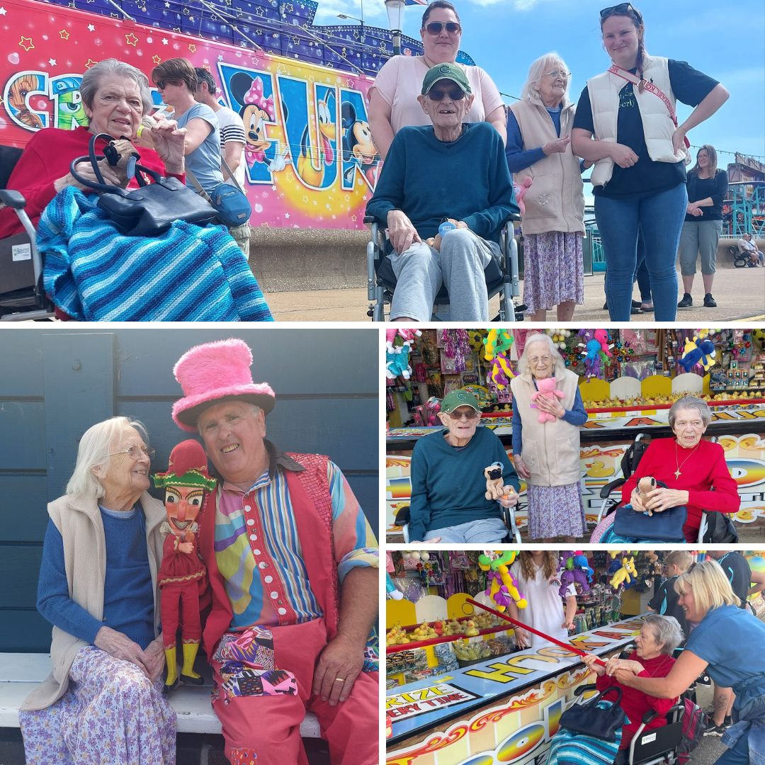 Residents playing seaside games